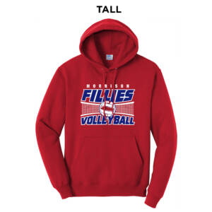 Morrison Volleyball  TALL Classic Pullover Hooded Sweatshirt -Red