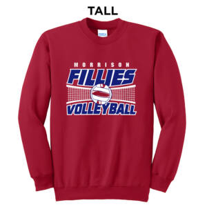 Morrison Volleyball  TALL Ultimate Crewneck Sweatshirts -Red