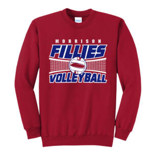 Morrison Volleyball Unisex Core Fleece Crewneck Sweatshirt -Red