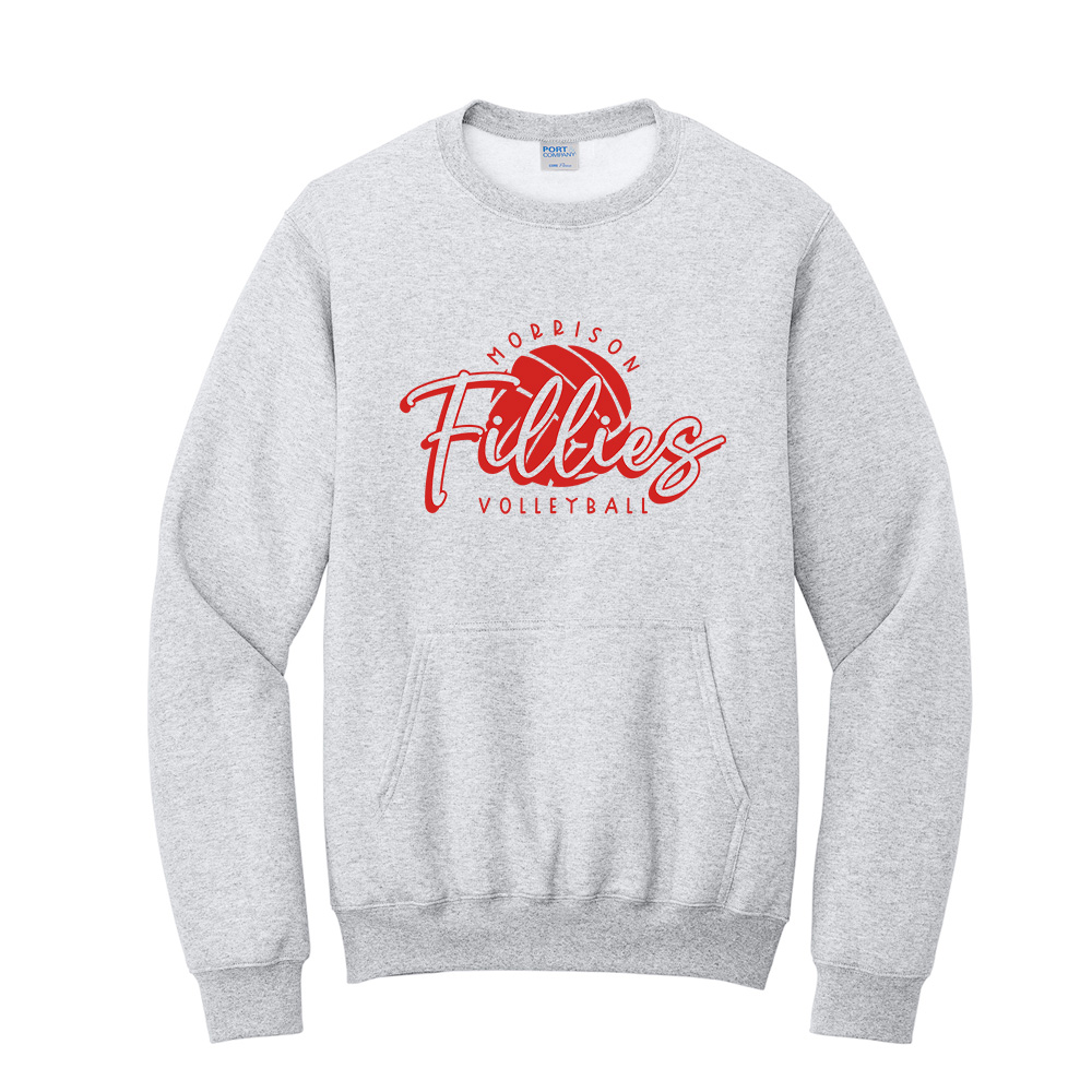 Morrison Volleyball Unisex Core Fleece Crewneck Pocket Sweatshirt - Ash