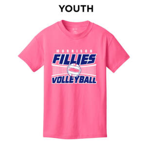 Morrison Volleyball Youth Short Sleeve T Shirt – Neon Pink