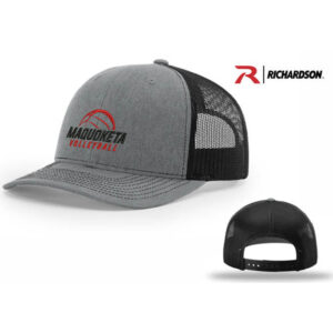 Maquoketa Volleyball Richardson Pro Crown Mesh Back Adjustable back cap Split-Heather Grey/Black
