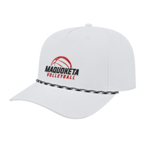 Maquoketa Volleyball Cap America Athletic Rope Cap-White/White/Black