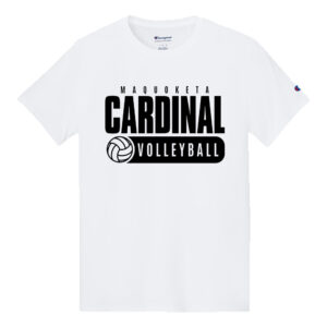 Maquoketa Volleyball Champion Cotton Unisex Tagless T Shirt – White