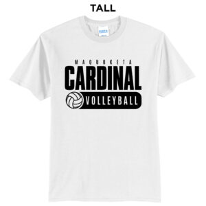 Maquoketa Volleyball Tall Short Sleeve T Shirt – White