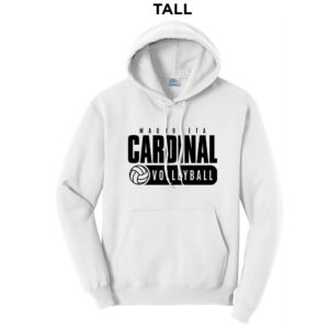 Maquoketa Volleyball TALL Classic Pullover Hooded Sweatshirt – White