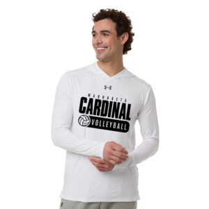 Maquoketa Volleyball Under Armour Mens Team Vanish Performance Hoodie – White