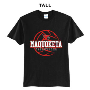 Maquoketa Volleyball Tall Core Blend short Sleeve T Shirt – Black