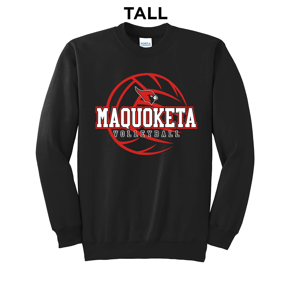 Maquoketa Volleyball TALL Ultimate Crewneck Sweatshirts -Black