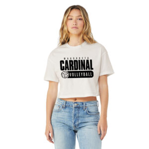 Maquoketa Volleyball BELLA CANVAS Women’s Jersey Crop Tee – VintageWhite