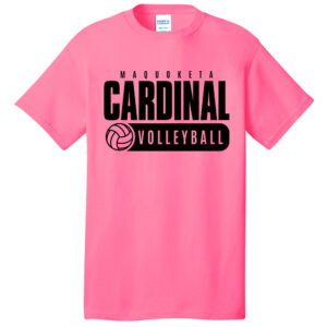 Maquoketa Volleyball Unisex Short Sleeve T Shirt -Neon Pink