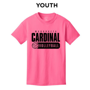 Maquoketa Volleyball Youth Short Sleeve T Shirt – Neon Pink
