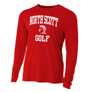NS Golf Adult Cooling Performance long sleeve Crew Tee-Red