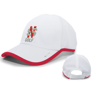 NS Golf Pacific Headwear Lite Series Active Hook and Loop Adjustable Cap-White/Red