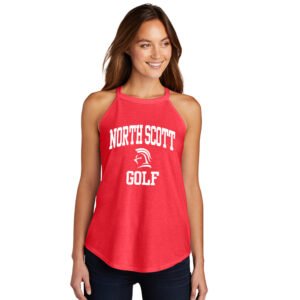 NS Golf District Made Ladies Perfect Tri Rocker Tank-Red Frost