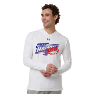 Oregon Golf Under Armour Mens Team Vanish Performance Hoodie – White