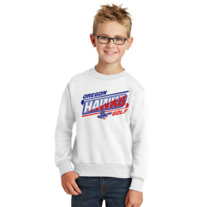 Oregon Golf Youth Crewneck Sweatshirt – White