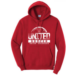 Orion Soccer Unisex Classic Core weight Cozy Pullover Hooded Sweatshirt-Red