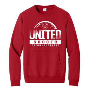 Orion Soccer Unisex Core Fleece Crewneck Pocket Sweatshirt-Red