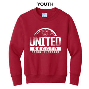 Orion Soccer Youth Fleece Crewneck Sweatshirt-Red