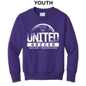 Orion Soccer Youth Fleece Crewneck Sweatshirt-Purple