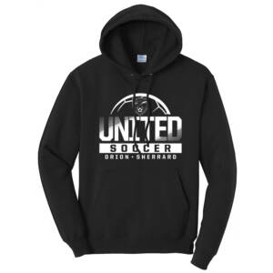 Orion Soccer Unisex Classic Core weight Cozy Pullover Hooded Sweatshirt-Black
