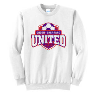 Orion Soccer Unisex Core Fleece Crewneck Sweatshirt-White