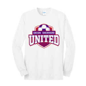Orion Soccer Unisex Cotton Long Sleeve Tee-White