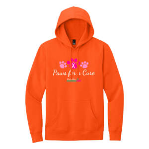 Paws For A Cure Rah-Rah District Unisex V.I.T. Fleece Hoodie-Safety Orange