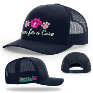 Paws For A Cure Richardson TACTICAL snap back trucker cap-Navy