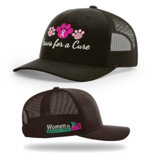 Paws For A Cure Richardson Pro Crown Mesh Back solid color Adjustable back cap-Coffee