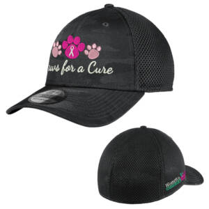 Paws For A Cure New Era Tonal Camo Stretch Tech Mesh Cap-Black