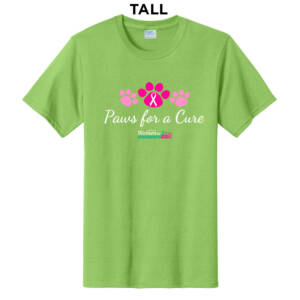 Paws For A Cure Tall Cotton Short Sleeve Tee-Lime