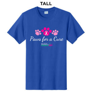 Paws For A Cure Tall Cotton Short Sleeve Tee-Royal