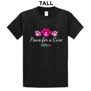 Paws For A Cure Tall Cotton Short Sleeve Tee-Black