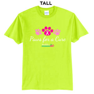 Paws For A Cure Tall Core Blend Tee-Safety Green