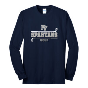 PV Golf Unisex Cotton Long Sleeve Core Blend T Shirt – Navy