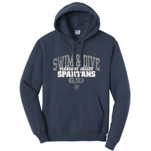 PV Girls Swim Unisex Classic Core weight Cozy Pullover Hooded Sweatshirt – Navy