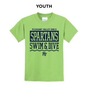 PV Girls Swim Youth Short Sleeve Tee – Lime