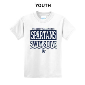 PV Girls Swim Youth Short Sleeve Tee – White