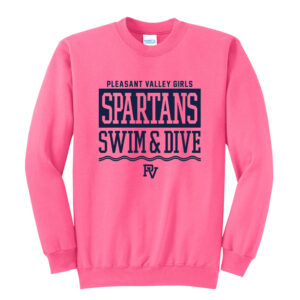 PV Girls Swim Unisex Core Fleece Crewneck Sweatshirt – NeonPink