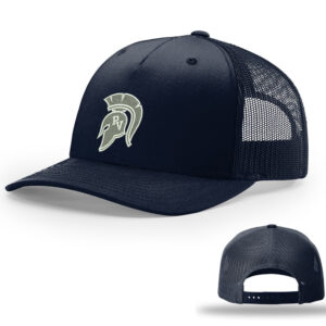 PV JR Football Richardson Five Panel Trucker mesh snap back cap solid color-Navy