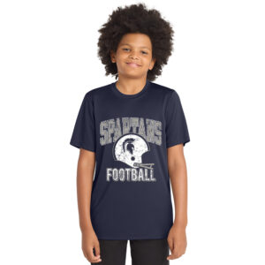 PV JR Football Sport-Tek YOUTH Posi-UV  short Sleeve Tee-Navy