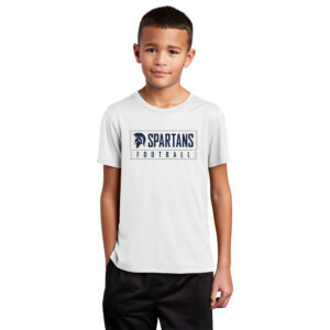 PV JR Football Sport-Tek YOUTH Posi-UV short Sleeve Tee -White
