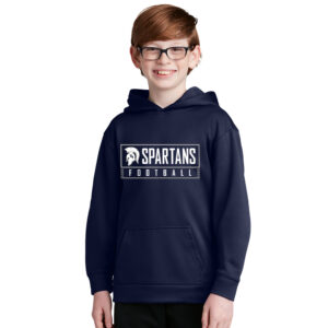 PV JR Football Sport-Tek youth Sport Wick Fleece Hooded Pullover-Navy