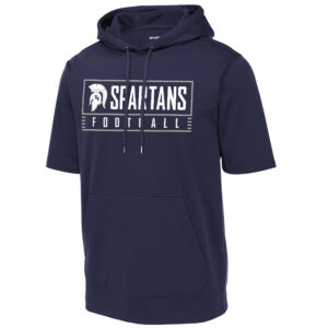 PV JR Football Sport-Tek Sport-Wick Fleece Short Sleeve Hooded Pullover-Navy