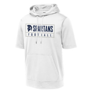 PV JR Football Sport-Tek Sport-Wick Fleece Short Sleeve Hooded Pullover-White