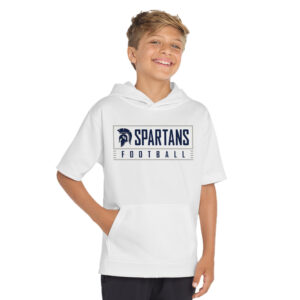 PV JR Football Sport-Tek YOUTH Sport-Wick Fleece Short Sleeve Hooded Pullover-White