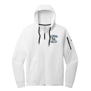 PV JR Football Nike Therma FIT Men Pocket Full Zip Fleece Hoodie – White