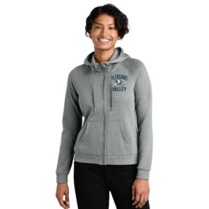 PV JR Football Allmade Women’s Organic CVC Fleece Full Zip Pullover Hooded Sweatshirt – AluminumGreyHeather
